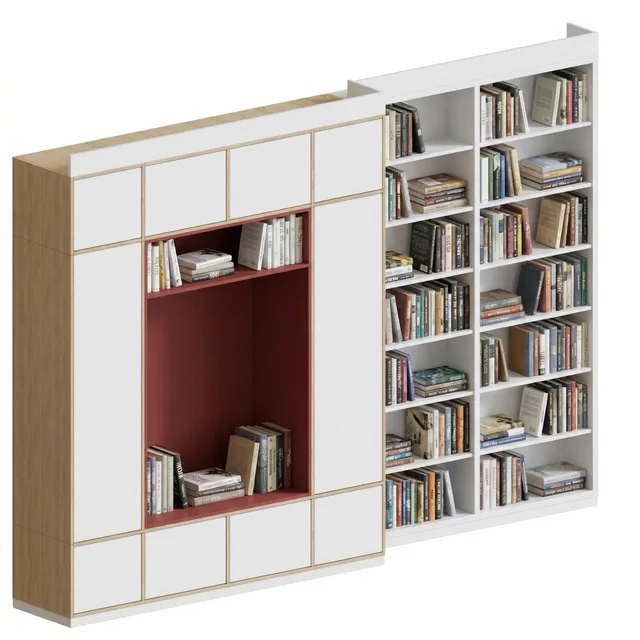 Book Shelf Red Cube — 2
