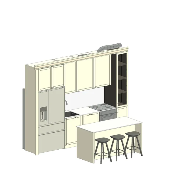Modern MDF Kitchen with CNC Profiling and Matte Lacquer Finish — 3