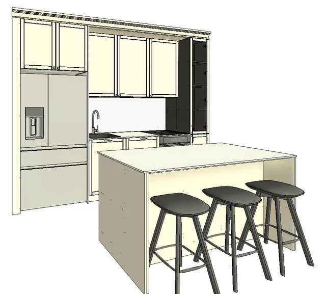 Modern MDF Kitchen with CNC Profiling and Matte Lacquer Finish — 4